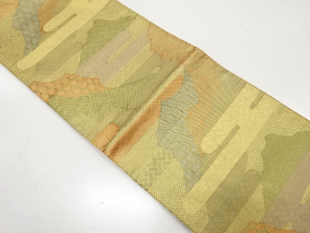 JAPANESE KIMONO / ANTIQUE FUKURO OBI / SILK / SAGANISHIKI / CLASSICAL PATTERN